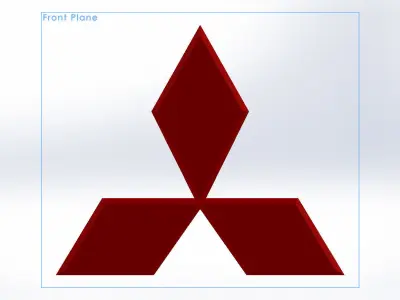 mitsubishi logo 3D print model