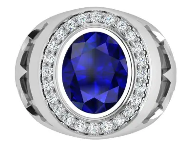 Oval Halo Engraving Ring 4352 3D print model