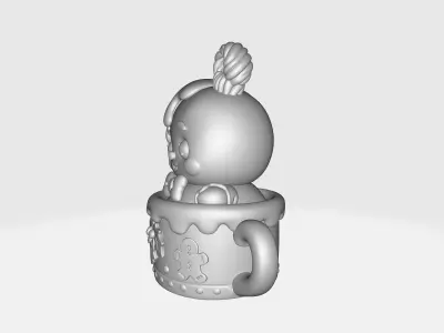 Gingerbread Man in Holiday Mug Cute Christmas Figurine Cookie 3D print model