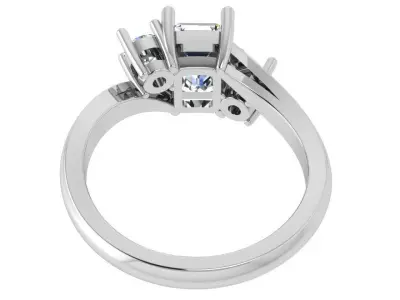 Emerald Diamond Ring 4483 3D print model