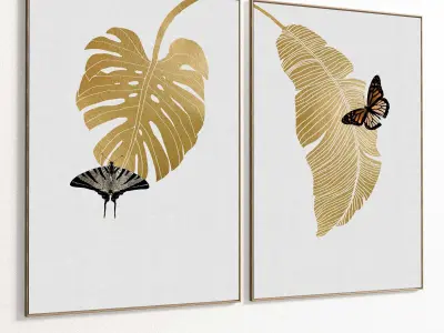 Plaster Two Photo Frame 240 Low-poly 3D model