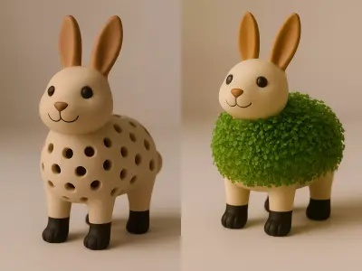 Rabbit Sprouter Seed Chia Radish Lentil Germinator toy 3D print model