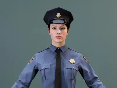 Police Uniform For MetaHuman - Game Ready Clothing - Rigged Low-poly 3D model