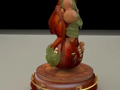 Chinese  gourd with display stand   3D model