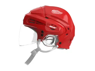 Hockey Helmet Detroit Red Wings 3D model