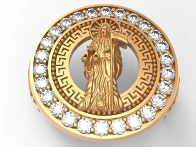 Gents Rings Holy Death Ring 3DM STL Mens Rings Santa Muerte 3D print model