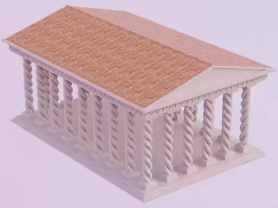 Greek Temple Low-poly 3D model