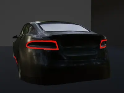 tesla with red lights Free 3D model