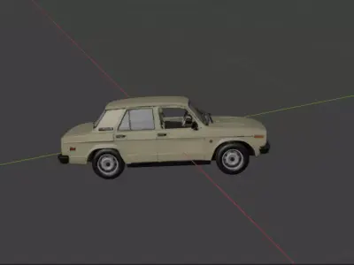Lada Samara Original Beige 3D Model 3D model