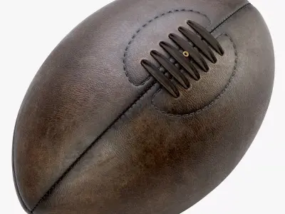 Retro Leather Rugby Ball 3D model