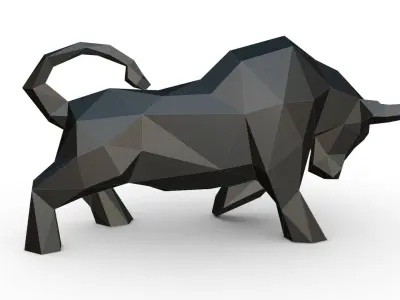 bull low poly 3D print model