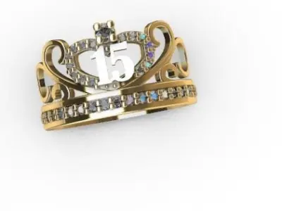Anillo de 15 para dama-mujer -v- 3D print model