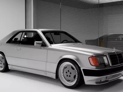 Mercedes Benz 300CE AMG  Hammer 1987  Low-poly 3D model