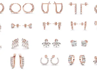 Earring Jewelry Lia Collection Earrings Models  3D Model Pack