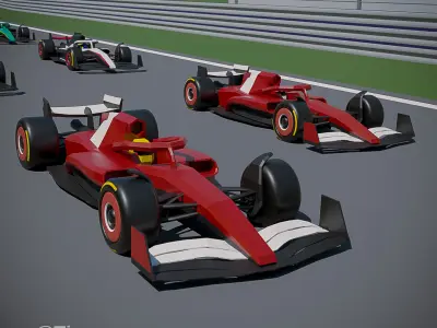 F1 car low poly 3D model by Tincoco