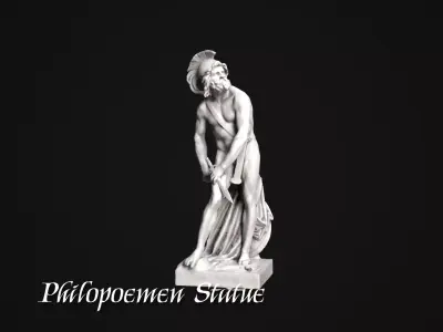 Philopoemen Statue Low-poly 3D model