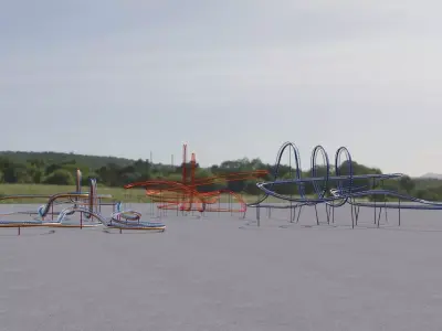 THREE Rollercoaster 3D Model Collection