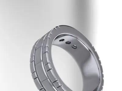 Modern Diamond Mens Wedding band size 11 3D model 3D print model