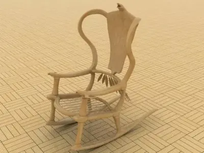 Roking chair Low-poly 3D model