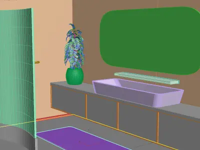 Luxury bathroom Low-poly 3D model