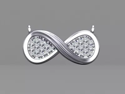 Classic Infinity Diamond Necklace 3D CAD Jewelry Design 3D print model