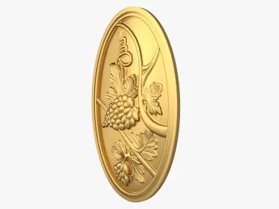 Classic oval rosette 02  3D model