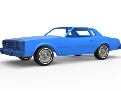 Shell and wheels Buick Regal 1977 Scale 1 to 25 3D print model