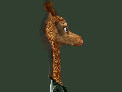  Cartoon Giraffe NoRig 3D model