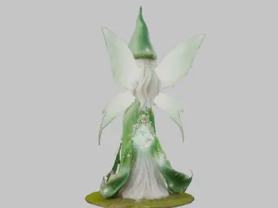 Female Fairy Gnome 3D Model Low-poly 3D model