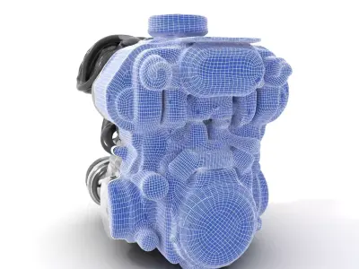 Futuristic Engine Model Pack with Detailed Components Low-poly 3D model