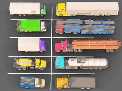 Low-poly Truck Pack 3D Low-poly 3D model