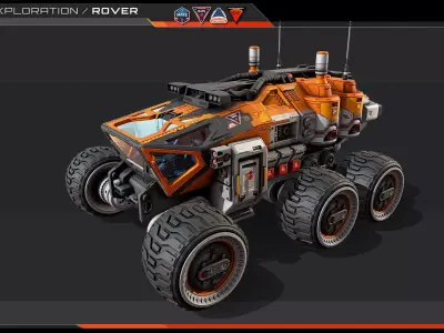 Mars Rover Low-poly 3D model Low-poly