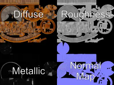 Wooden Water Tower Model Pack  Detailed Industrial Asset Low-poly 3D model