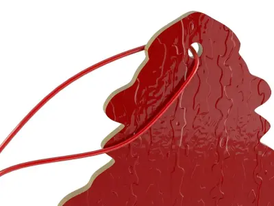 Paper Car Air Freshener Red 3D model