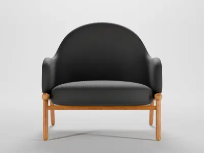 Modern design single sofa Low-poly 3D model