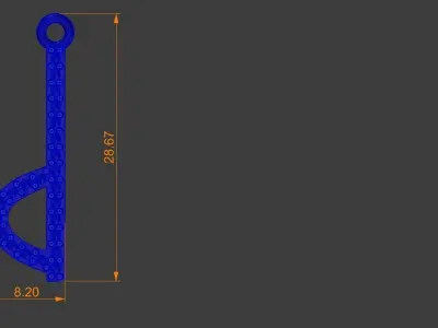 Diamond D Pendant Lower Case Gold Silver Platinum Jewelry 3D print model