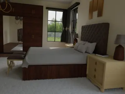 Bedroom scene model 1 3D model
