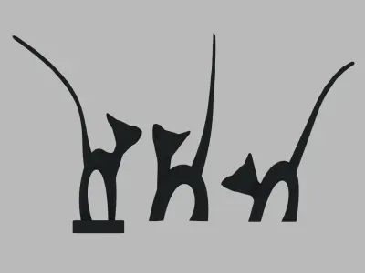Cat statue 3D Model Collection Low-poly 3D model