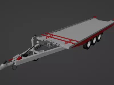 Abschlepp Transport Car Trailer Flat 3D model