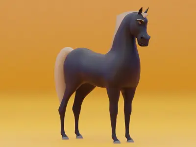 Horse character  Low-poly 3D model