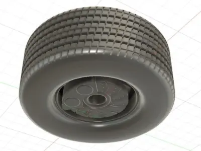 Torq Thrust II Wheels with Tires and Brakes for 3D Print 3D print model