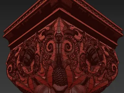 Andalusian Cpital Columns in Islamic 3D model