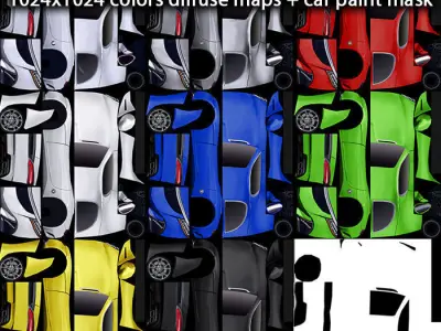Generic Supercar v4 multicolors Low-poly 3D model