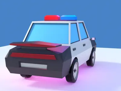 Police Car Low Poly Best For VR and Mobile Games Low-poly 3D model