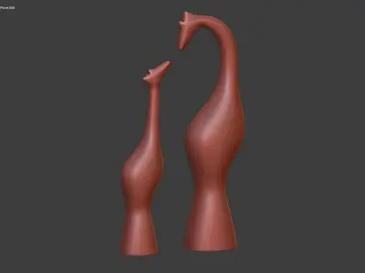  Figurine of a giraffe Mother and son 3D print model