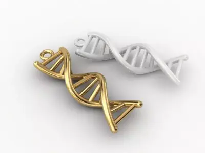 DNA 3dprint gold pendant 3D print model