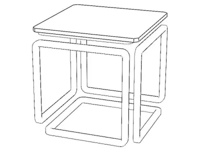 Infinity Cube Wood Table 3D model