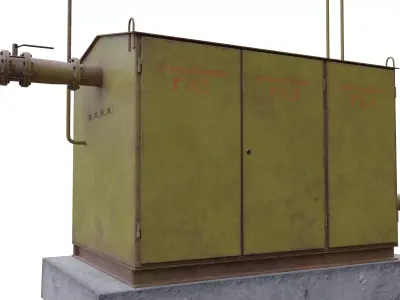 Gas distributor station Low-poly 3D model