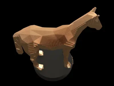 Parametric Horse Low-poly 3D model