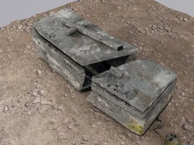Cemetery  Low-poly 3D model